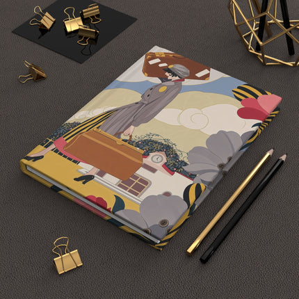🧳🌸 The Lady Of The Grand Garden Departure Hardcover Journal – Art Deco Travel Whimsy