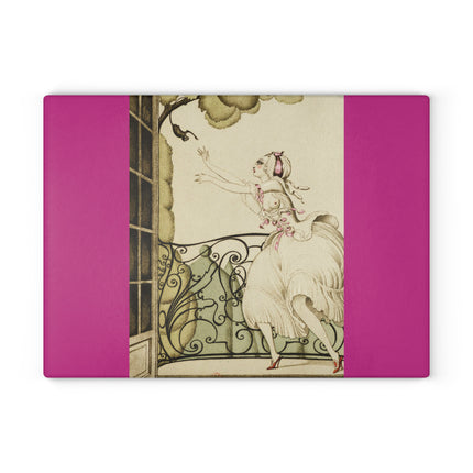 Sur talons rouges (On Red Heels) pl 02 by Gerda Wegener Glass Cutting Board