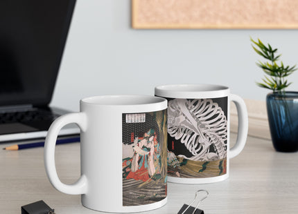 Mitsukuni Defying the Skeleton Spectre by Utagawa Kuniyoshi Ceramic Mug (11oz, 15oz)