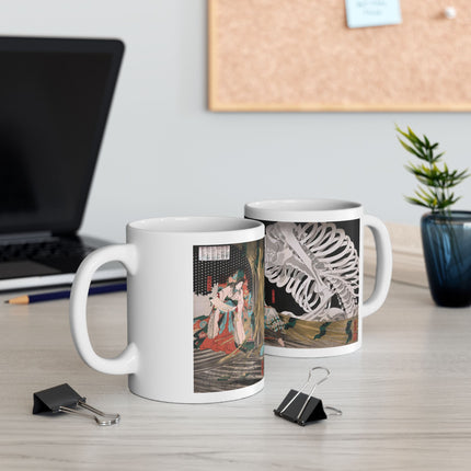 Mitsukuni Defying the Skeleton Spectre by Utagawa Kuniyoshi Ceramic Mug (11oz, 15oz)