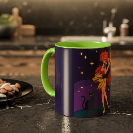 🎃🕯️ Moonlit Pumpkin Masquerade Colorful Mug – Whimsical Halloween Charm