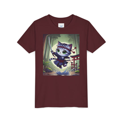 Moonlit Samurai Kitty Youth Short Sleeve Tee