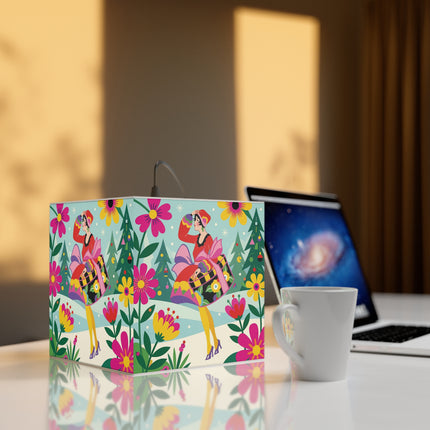 🌸🎄 Christmas In The Winter Garden Light Cube Lamp – Whimsical Holiday Fantasy