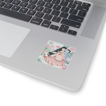 🎹💕 The Christmas Serenade Kiss-Cut Sticker – Art Deco Holiday Romance