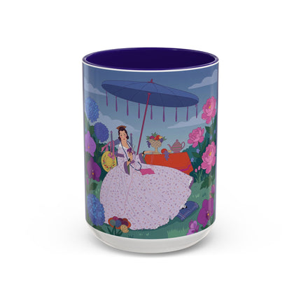 The Lady Of The Garden Tea Party Colorful Mugs – Art Deco Floral Elegance