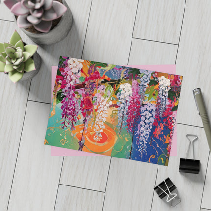 Golden Wisteria Elegance Postcard Bundles (envelopes included) - Bundles of 10, 30, 50 Pieces