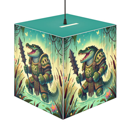 🐊👑 The Swamp Tyrant Light Cube Lamp – Primal Power & Bog Dominion