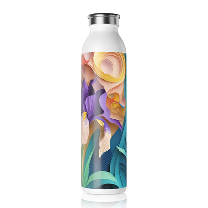 The Elegant Iris Flower Slim Water Bottle