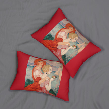Sur la Route d'Anacapri by Gerda Wegener Spun Polyester Lumbar Pillow