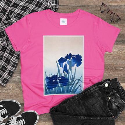 Irises by Ohara Koson Women's Midweight Cotton Tee