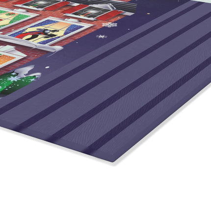 A Christmas Eve Celebration Glass Cutting Board