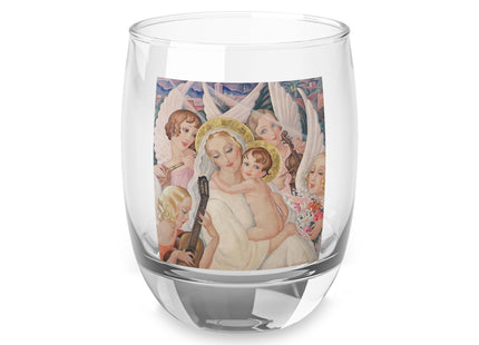 Madonna with Child Surrounded by Musical Angels by Gerda Wegener Whiskey Glass