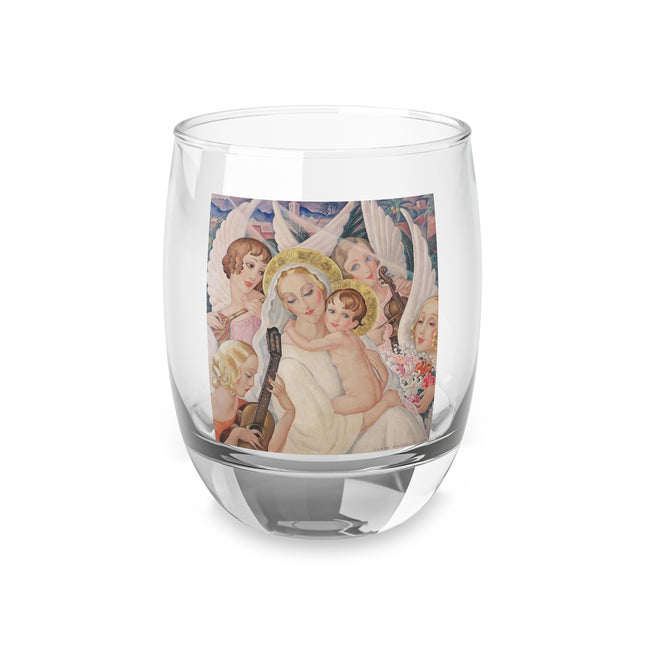 Madonna with Child Surrounded by Musical Angels by Gerda Wegener Whiskey Glass