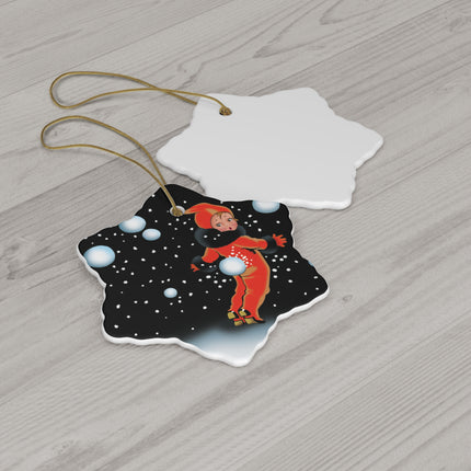 A Festive Snowball Ceramic Ornament, 3 Shapes