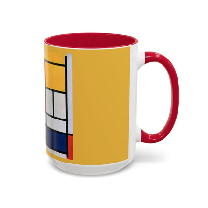 Composition with Red, Yellow, Blue, and Black by Piet Mondrian Colorful Mugs (11oz, 15oz)