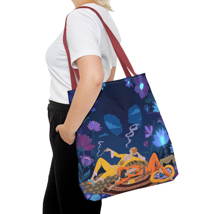 🌙🌺 The Midnight Garden Dreamers Tote Bag – Art Deco Nocturne