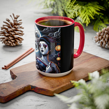 Geisha’s Black Ink Tears Colorful Mugs (11oz, 15oz)