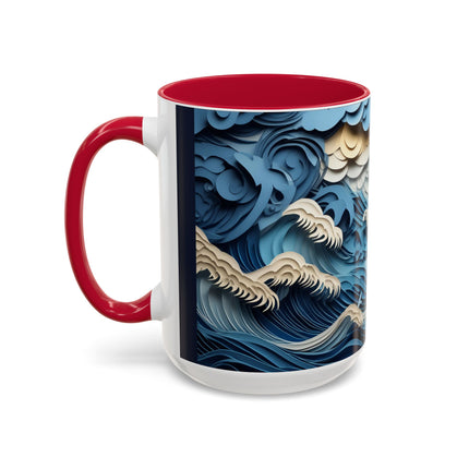Dramatic Ocean with Crashing Waves Colorful Mugs (11oz, 15oz)