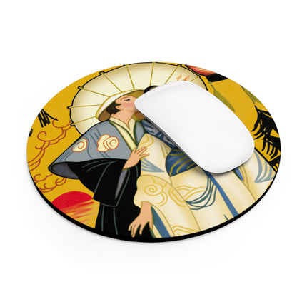 Golden Embrace Mouse Pad, Round and Rectangle