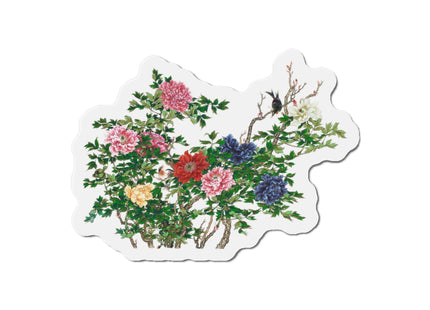 Peonies and Birds by Okamoto Shuki Die-Cut Magnets (5 Sizes)