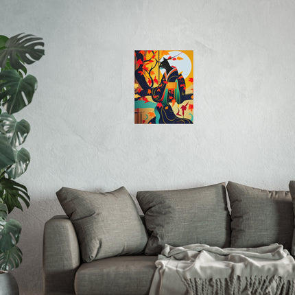 Black Cat in Kimono Fine Art Posters