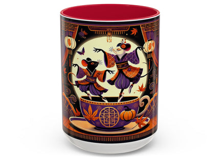 Theatrical Halloween Mice on Teacup Colorful Mugs (11oz, 15oz)