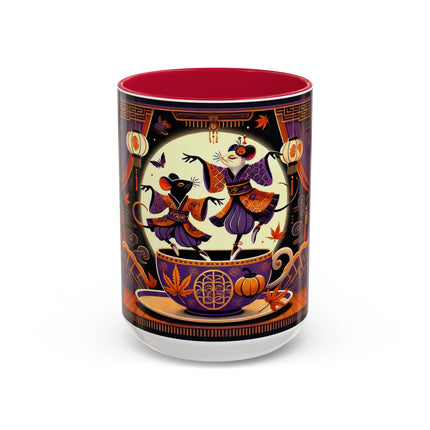 Theatrical Halloween Mice on Teacup Colorful Mugs (11oz, 15oz)