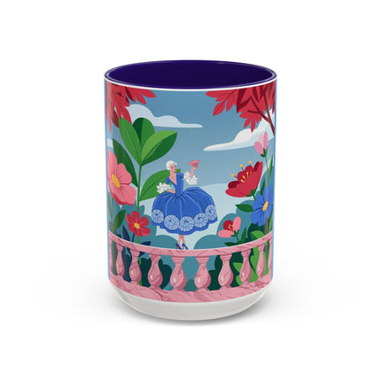The Lady Of The Blossoming Terrace Colorful Mugs – Art Deco Floral Garden Elegance