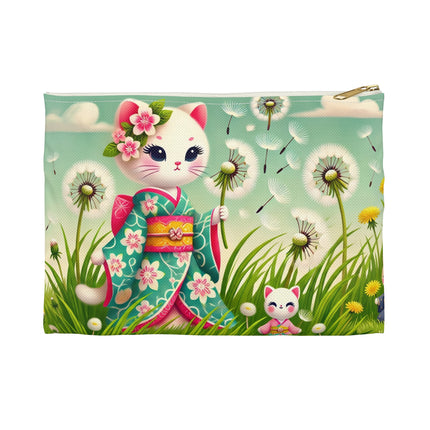 Geisha Kitten and the Dandelion Wish Accessory Pouch – Gentle Wish & Quiet Wonder