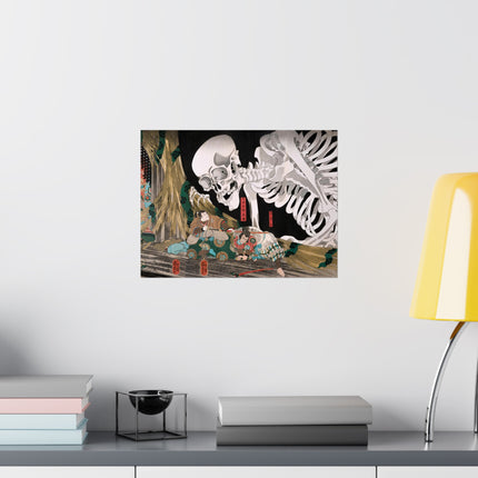 Mitsukuni Defying the Skeleton Spectre by Utagawa Kuniyoshi Matte Horizontal Posters