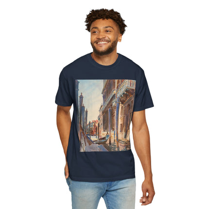 Gondola Moorings on the Grand Canal by John Singer Sargent  Unisex Garment-Dyed T-shirt