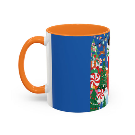 🦌🍬 The Lady Of The Peppermint Christmas Garden Colorful Mug – Colorful Art Deco Holiday Fantasy