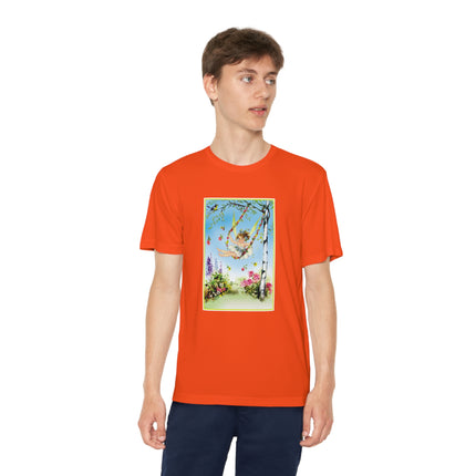 Spring Fairy's Floral Swing Youth Competitor Tee – Garden Magic & Whimsical Adventure