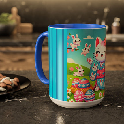 Springtime Kitten’s Easter Joy Colorful Mugs (11oz, 15oz)