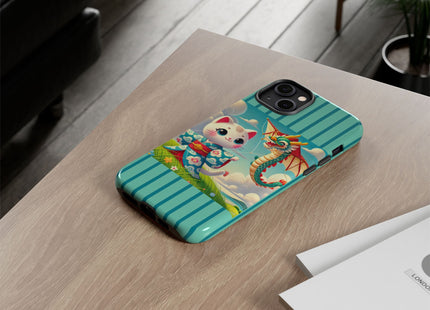 Geisha Kitten and the Dragon Kite Phone Cases