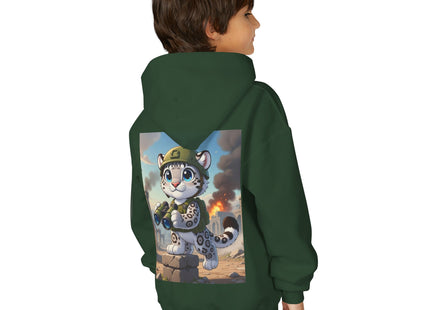 Snow Leopard Lookout Youth Heavy Blend Hooded Sweatshirt