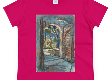 Gate in S. Miniato by Martin Monnickendam Women's Midweight Cotton Tee