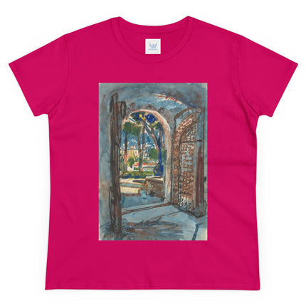 Gate in S. Miniato by Martin Monnickendam Women's Midweight Cotton Tee