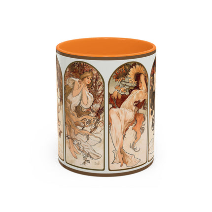 The Seasons by Alphonse Maria Mucha Colorful Mugs (11oz, 15oz)