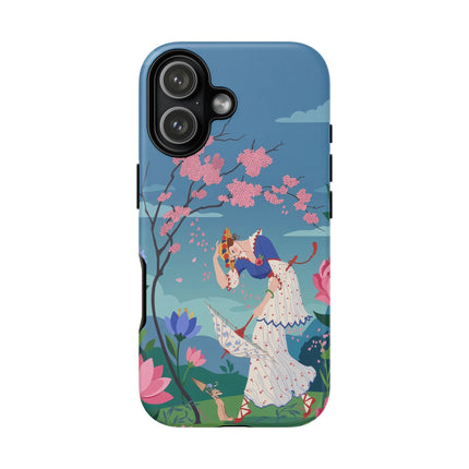 🌸☂️ The Lady Of The Falling Blossoms Phone Case – Art Deco Garden Whimsy