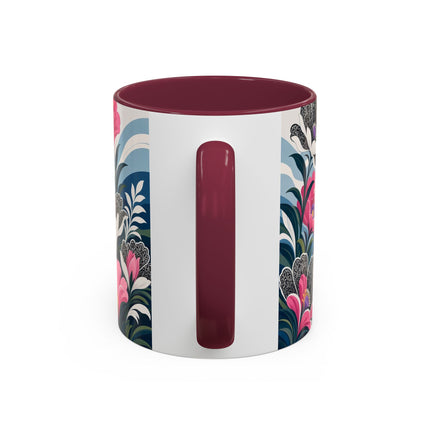 🌸🎀 The Pink Lace Garden Promenade Colorful Mug – Art Deco Fashion Elegance