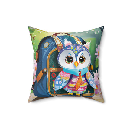 Baby Owl Spun Polyester Square Pillow