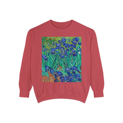 Irises by Vincent Van Gogh Unisex Garment-Dyed Sweatshirt