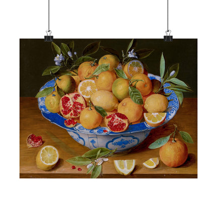 Still Life with Lemons, Oranges, and a Pomegranate by Jacob van Hulsdonck Matte Horizontal Posters