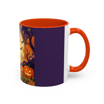 🌕🍂 Autumn Song Beneath The Harvest Moon Colorful Mug – Whimsical Halloween Charm