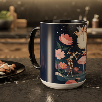 🕛🌸 Midnight Waltz Before Christmas Colorful Mug – Art Deco Holiday Fantasy