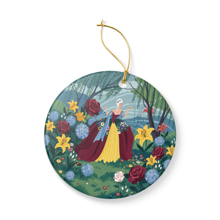 🌹🌿 The Willow Garden Promenade Ceramic Ornament – Art Deco Floral Elegance