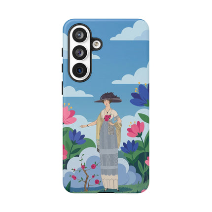 🌸🎩 The Lady Of The Grand Flower Garden Phone Case – Art Deco Fashion Illustration