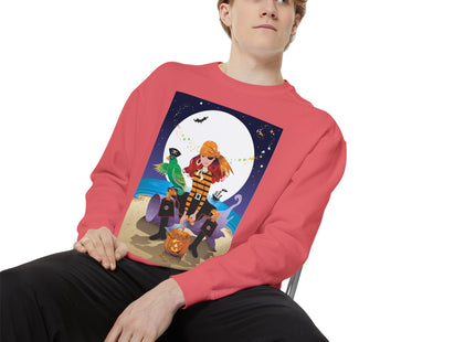 Moonlit Pirate Halloween Unisex Garment-Dyed Sweatshirt