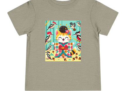 Geisha Kitten in the Woodpecker Grove Toddler Short Sleeve Tee